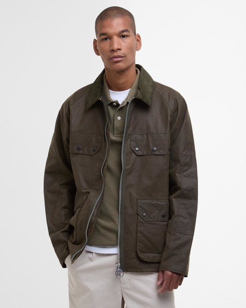 Re-Engineered Short Bedale Waxed Jacket Beech