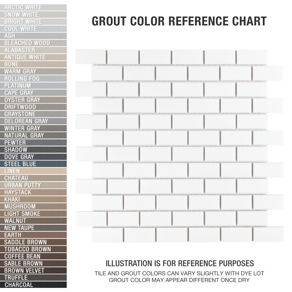 Metro Subway Matte White 11-3/4 in. x 11-3/4 in. Porcelain Mosaic Tile