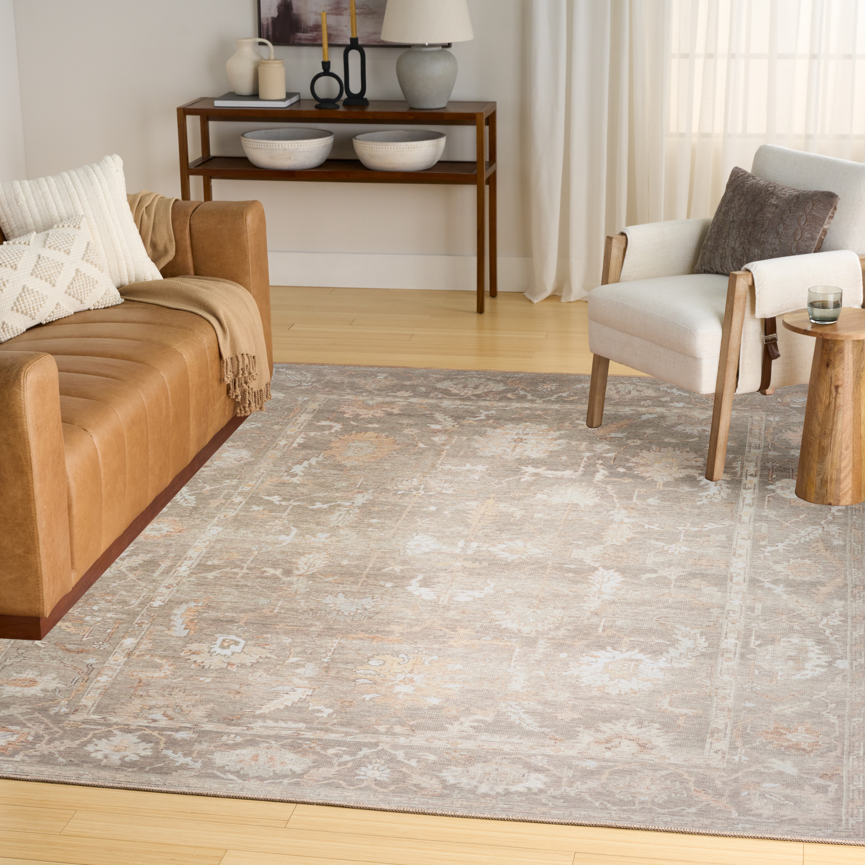 Nourison Vintage Washables 9'10" x 13'2" Grey Vintage Indoor Rug