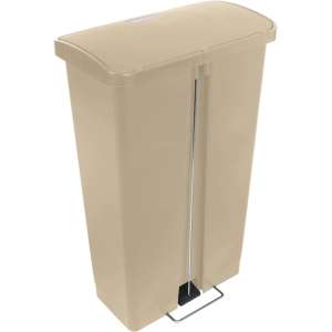 Rubbermaid Commercial, Streamline, Step-On, 18 gal, Resin, Beige, Rectangle, Receptacle