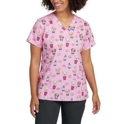 White Cross Women&#8216;s 3-Pocket V-Neck Scrub Top-White Cross