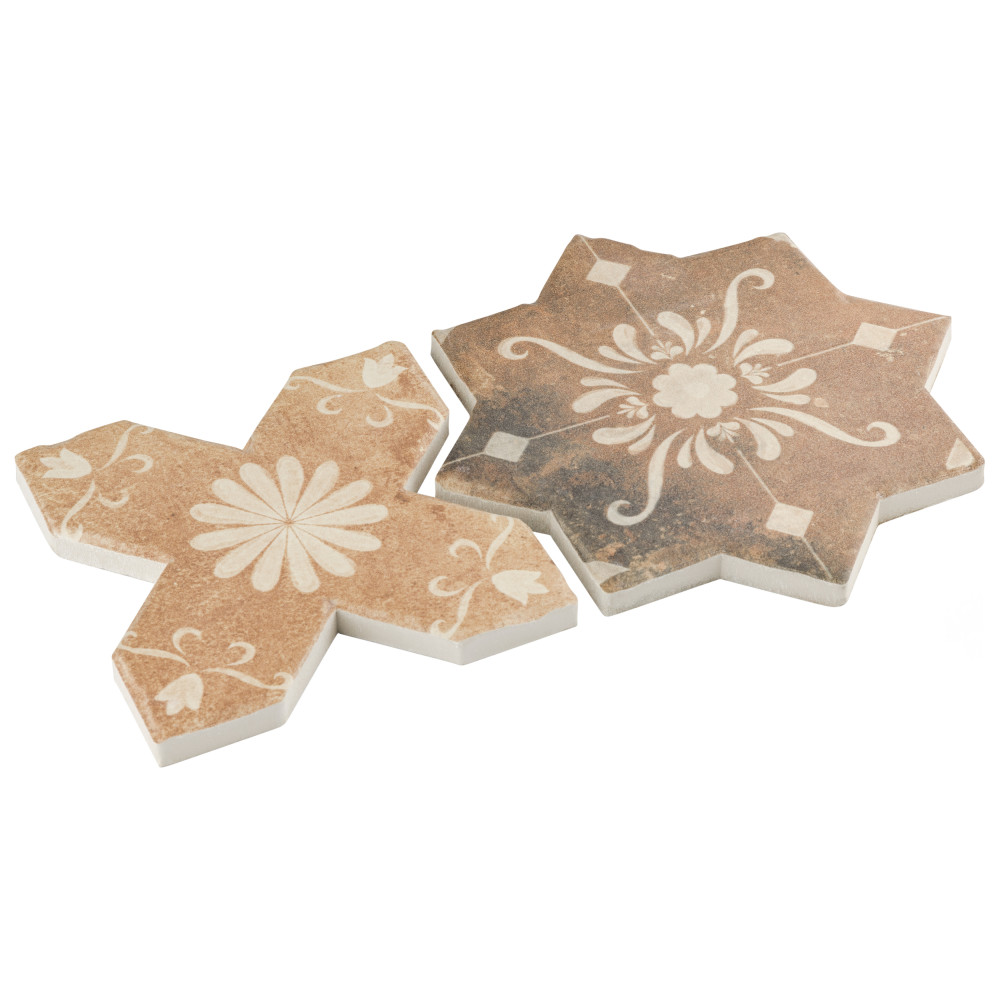 Tech Land Star Fire Temple/Cross Fire Temple 6 in. x 12 in. Porcelain Floor and Wall Tile