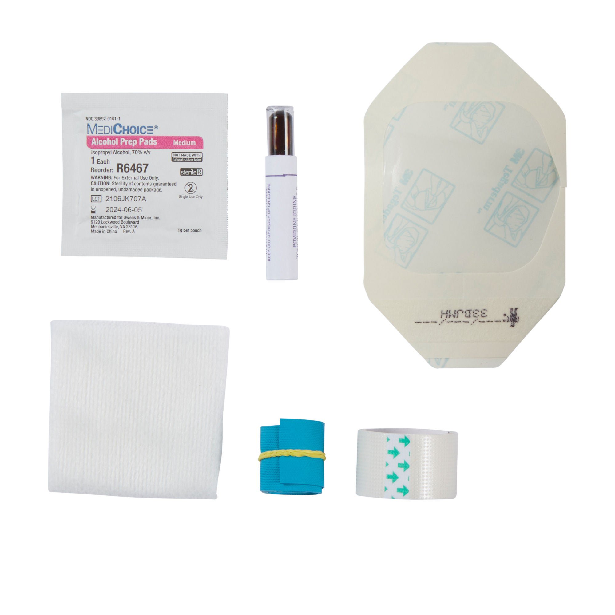 McKesson IV Start Kit with Tegaderm™ Dressing & PVP Prep Ampule