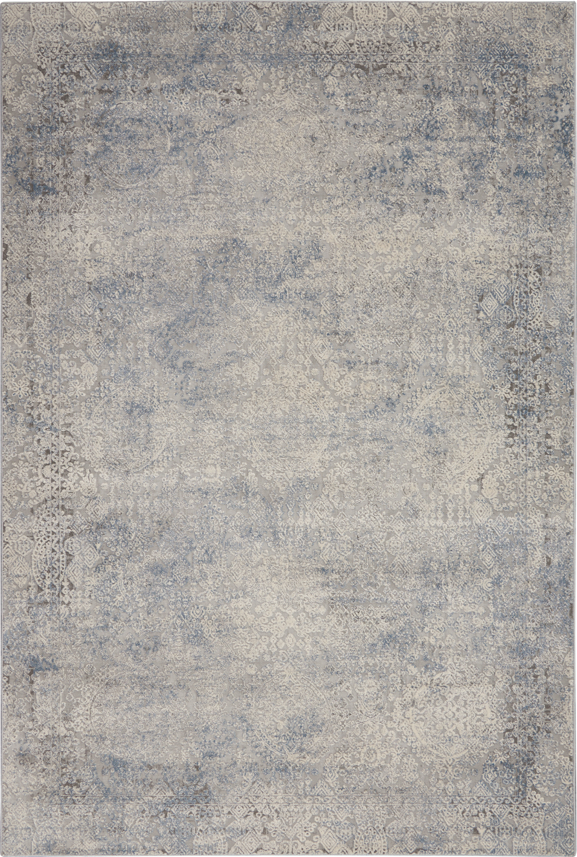 Nourison Rustic Textures 3'11" x 5'11" Ivory Light Blue Vintage Indoor Rug