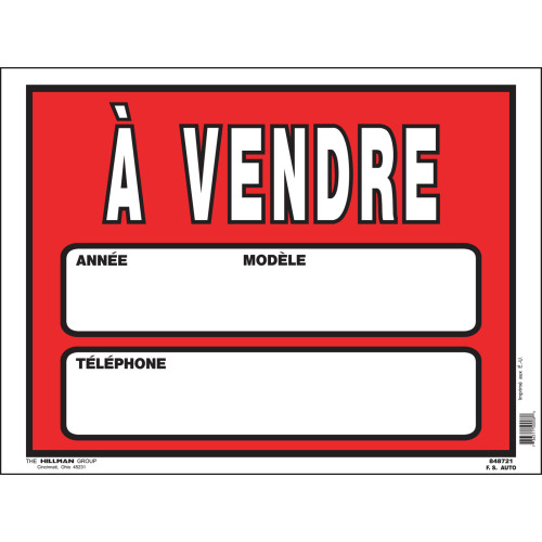 French Car for Sale Sign, 12