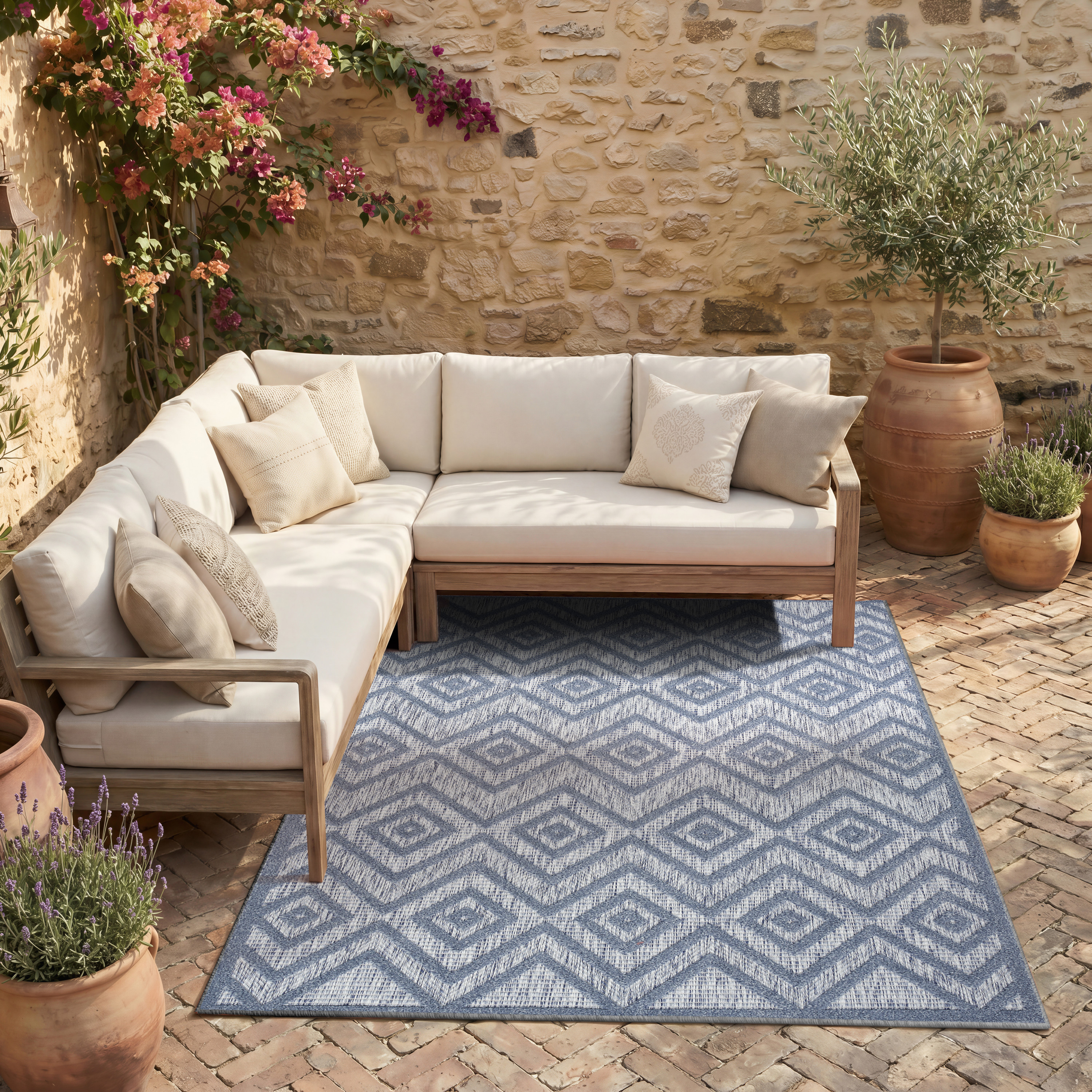 Nourison Versatile 5' x 7' Denim Blue Modern Rug