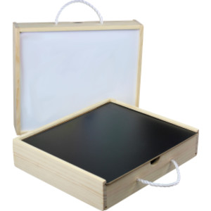 Magnetic Activity Fun Box, Hardwood, Dry Erase and Chalk Surface