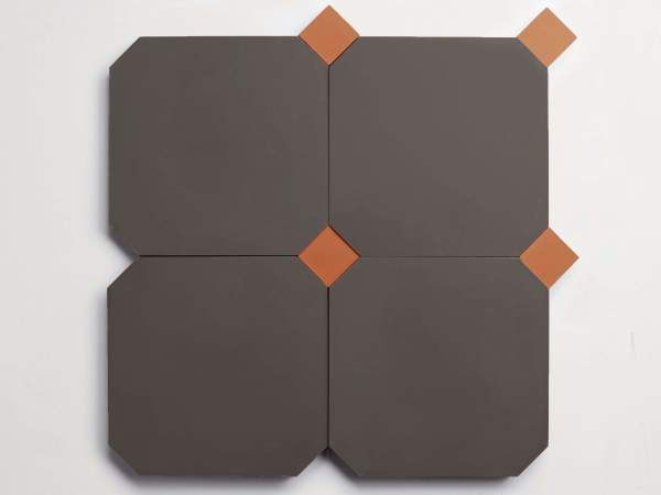 cement | pavimenti act I | paradiso charcoal octagon + flowerpot bouchon (bundle)