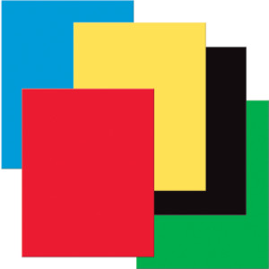 Premium Coated Poster Board, 5 Primary Assorted Colors, 22" x 28", 25 Sheets