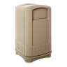 Rubbermaid Commercial, Plaza, 50 gal, Resin, Beige, Square, Receptacle