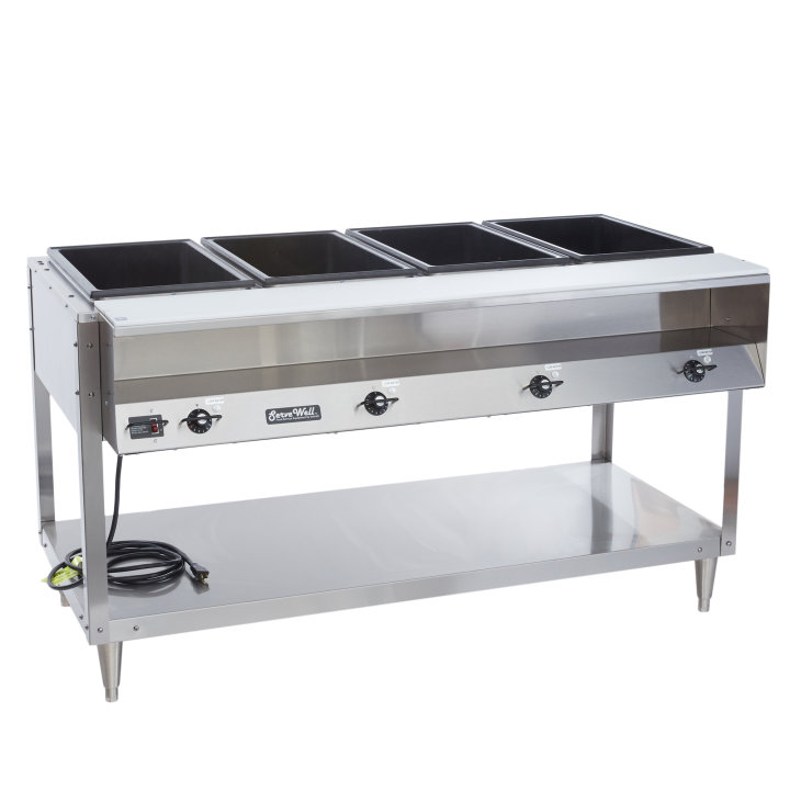 120-volt 1920-watt four-well Servewell® stainless steel hot-food table
