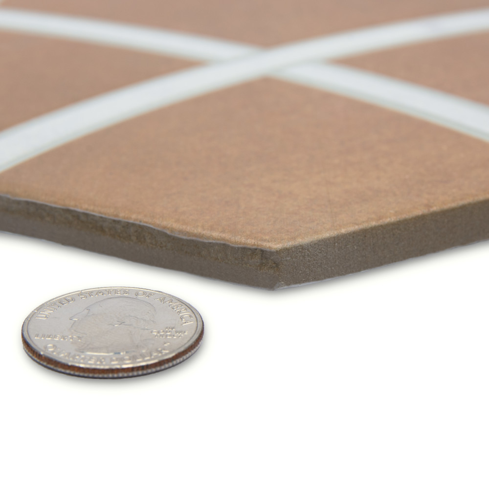 Sample – Bari Hex Terra Deco Porcelain Floor and Wall Tile