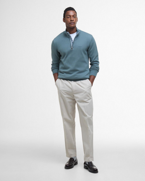 Cotton Half-Zip Jumper Vintage Teal