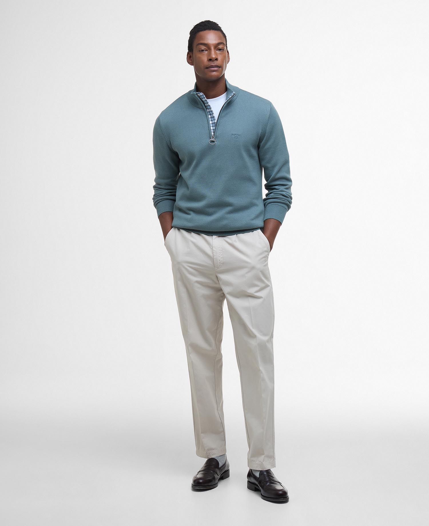 Pullover Cotton Half Zip image number 1