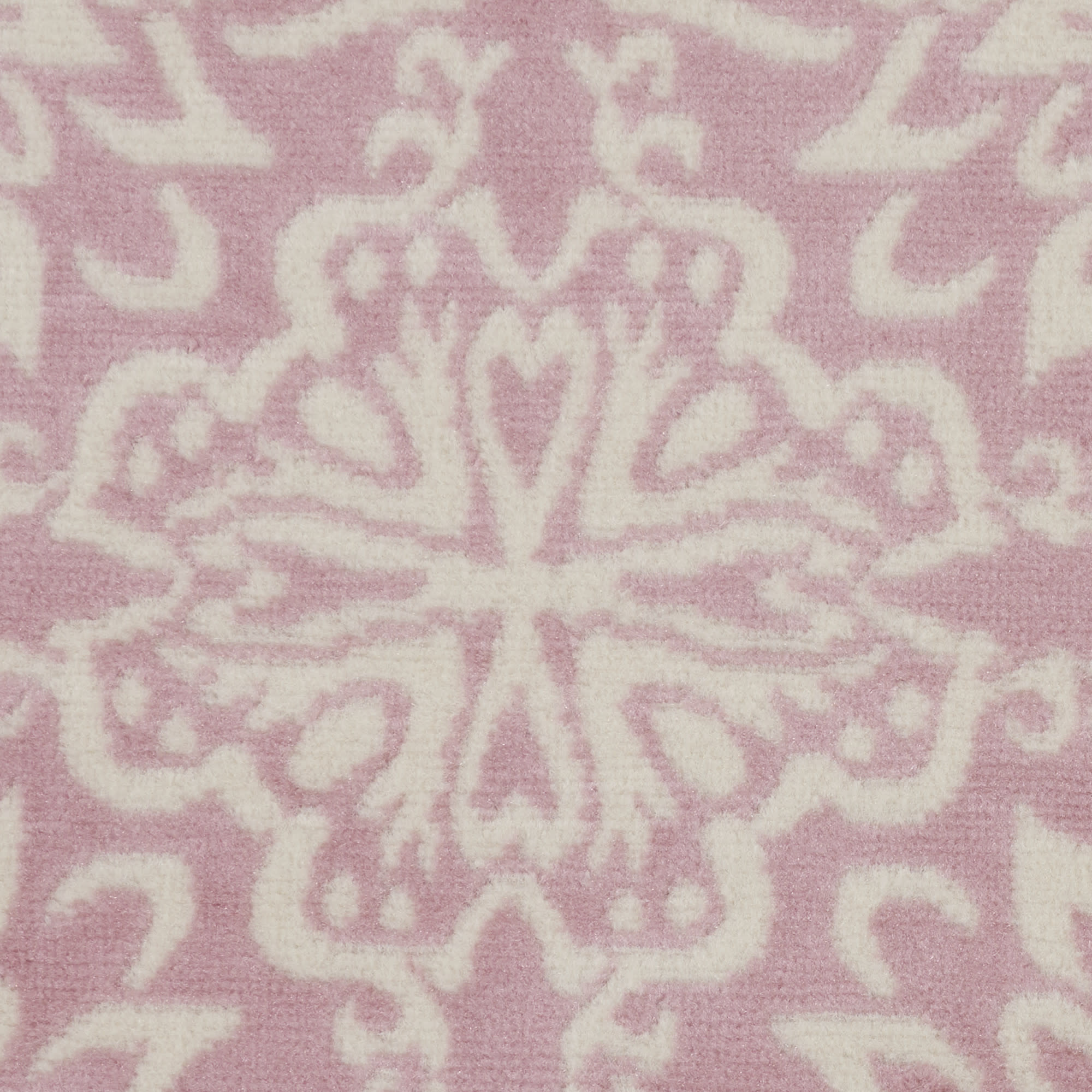 Nourison Jubilant 8' x Round Ivory Pink Farmhouse Indoor Rug