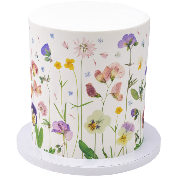 Soft Pressed Flowers PhotoCake® Edible Image®