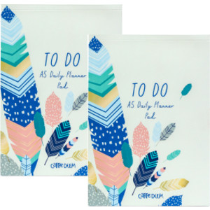 Daily Planner Pads, Feathers, 60 Sheets, 2 Pack