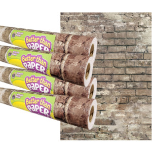 Brick and Plaster Better Than Paper Bulletin Board Roll, 4' x 12', Pack of 4