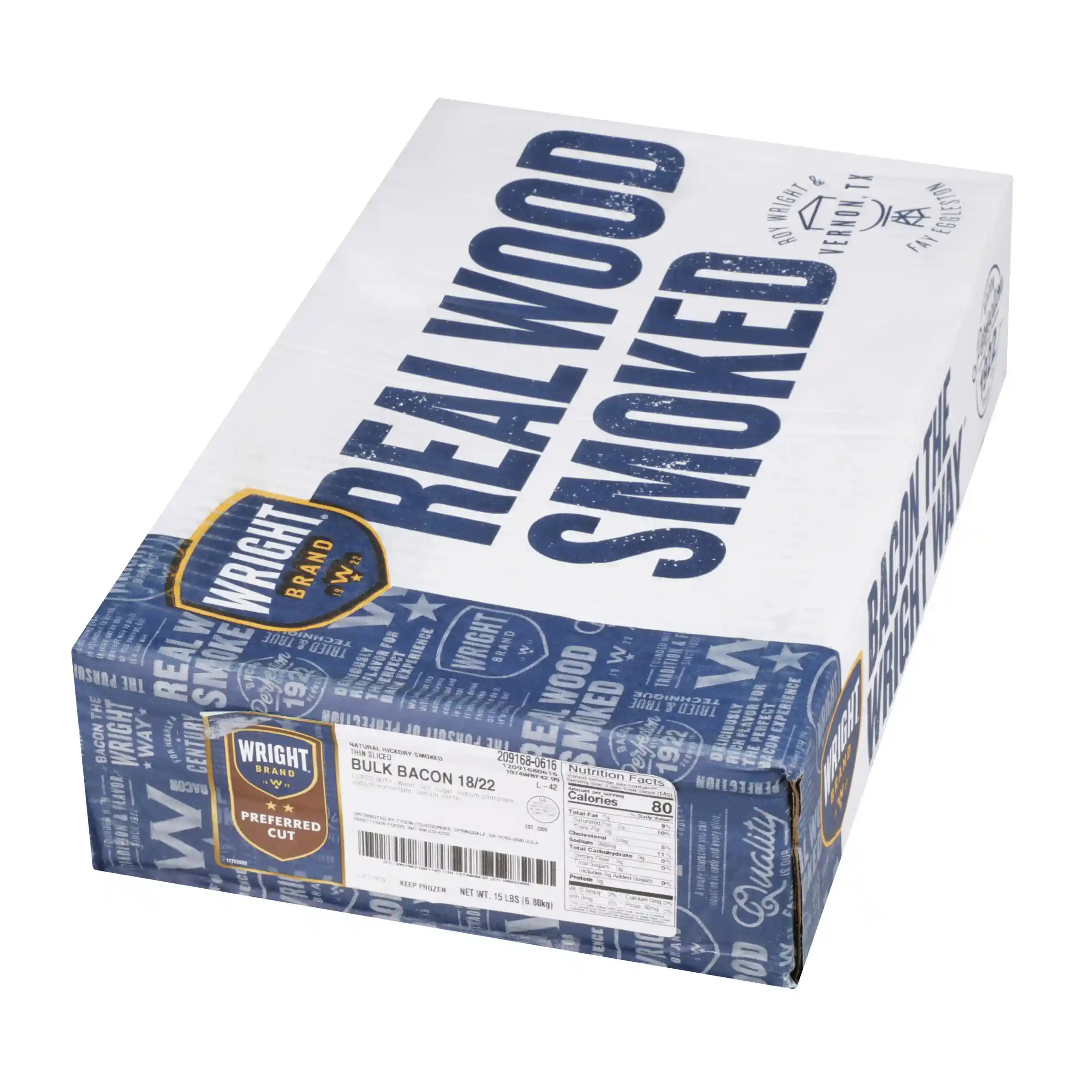 Wright® Brand Naturally Hickory Smoked Thin Sliced Bacon, 18-22, Frozen_image_5