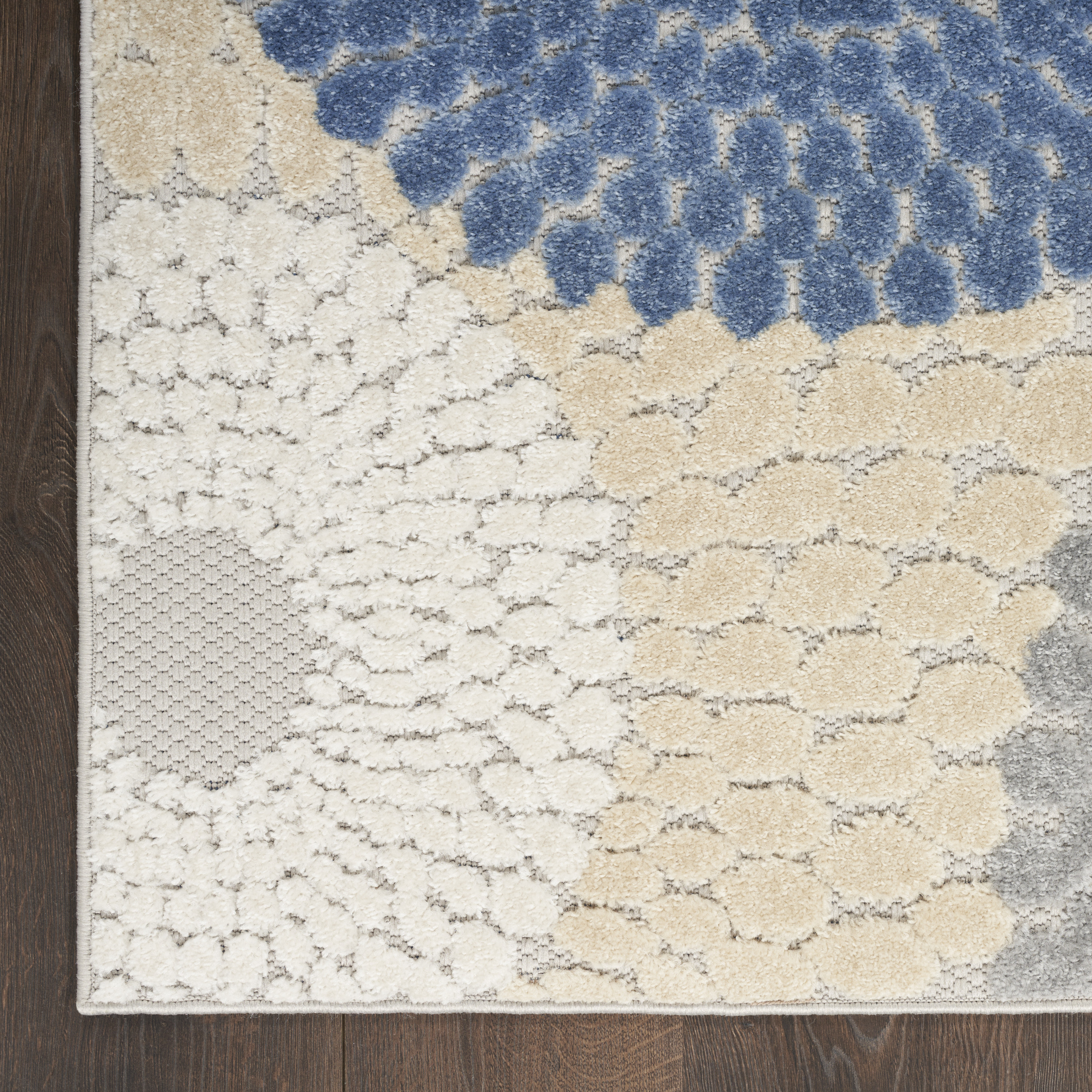 Nourison Aloha 2'8" x 4' Blue Grey Modern Rug