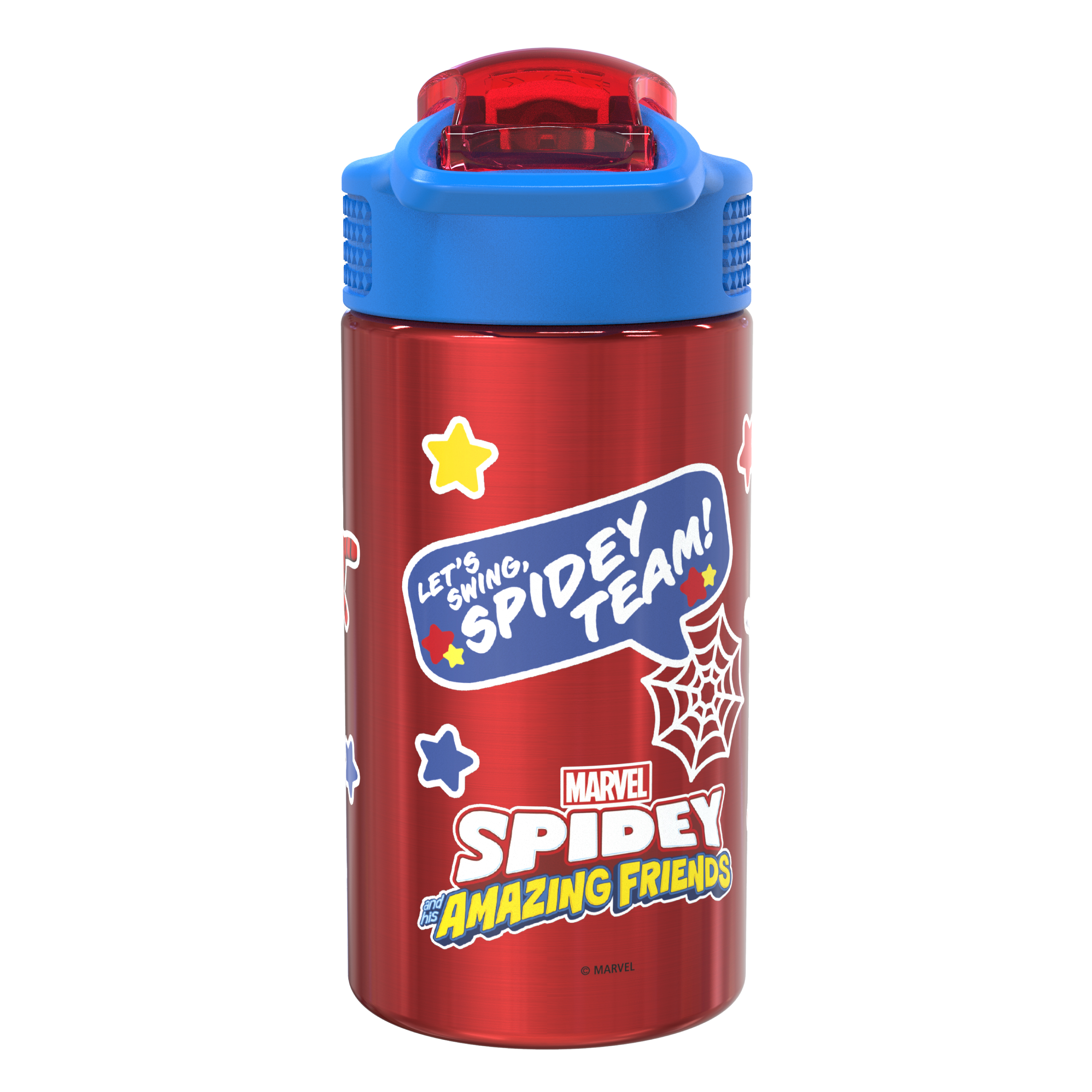Spider-Man and His Amazing Friends 15.5 ounce Stainless Steel Water Bottle with Built-in Carrying Loop, Spider-Friends slideshow image 6