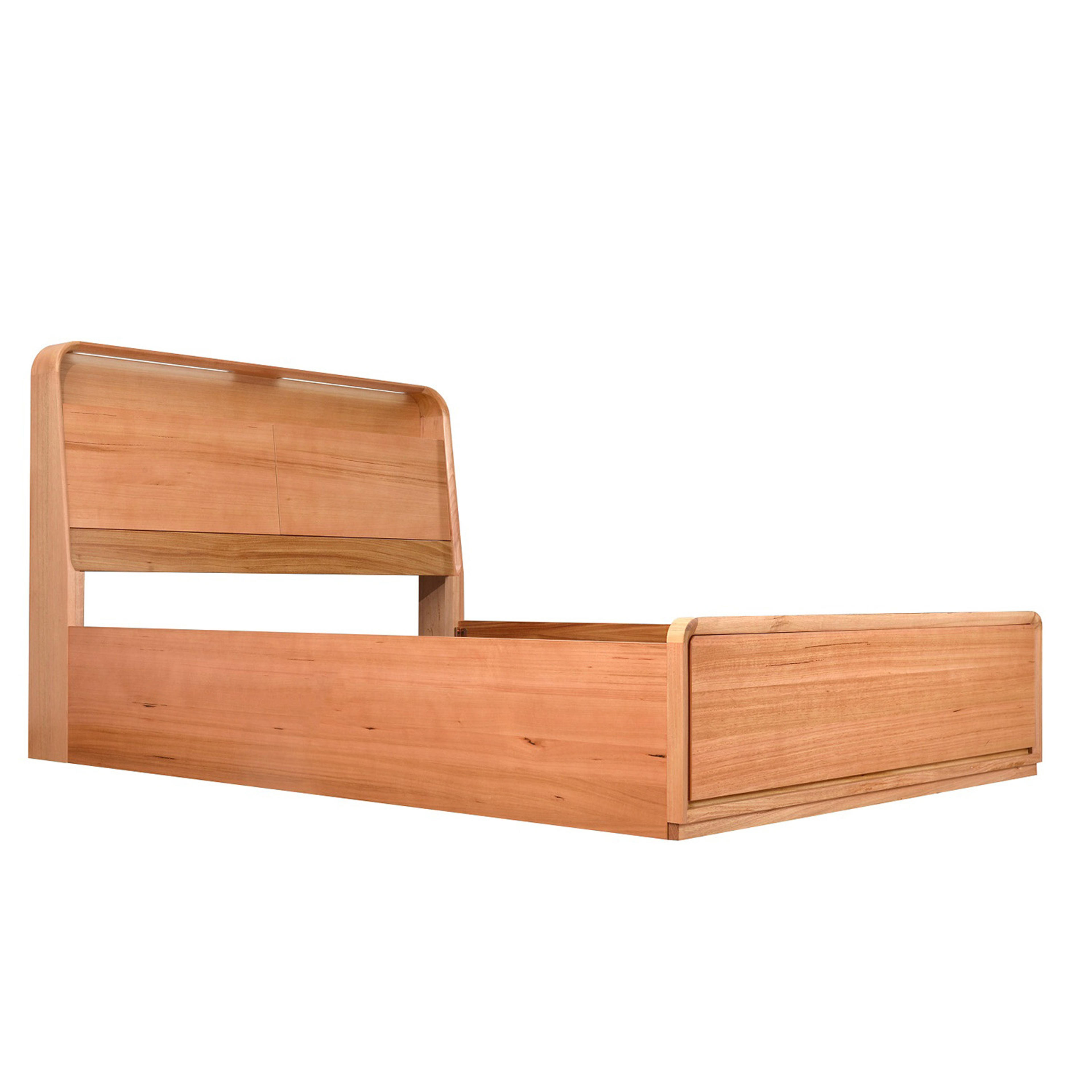 Product image of the  Valentine Bed Frame, W/ Bookend Headboard & Gas Lift Base, Natural from Forty Winks