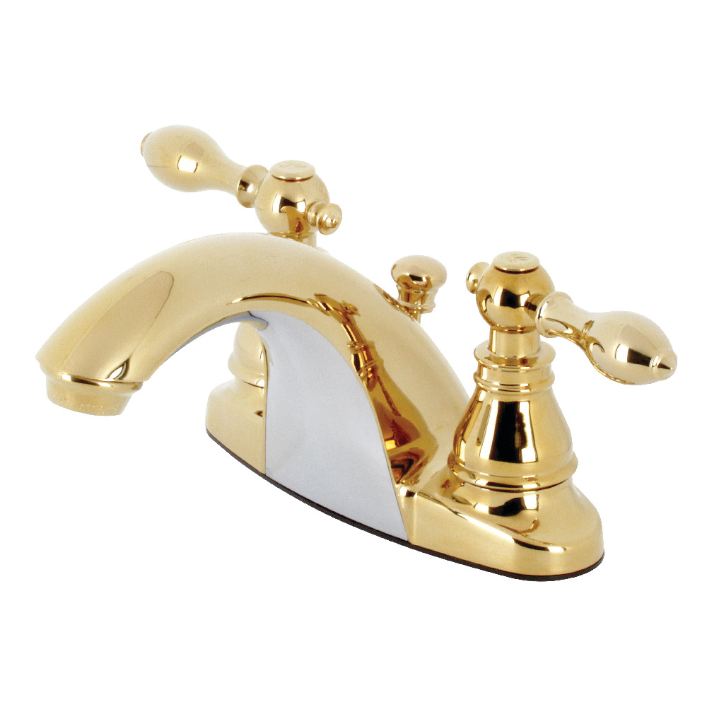 3-Hole Deck Mount 4-Inch Centerset Bathroom Faucet with Pop-Up Drain, Polished Brass with 4 Finish Options