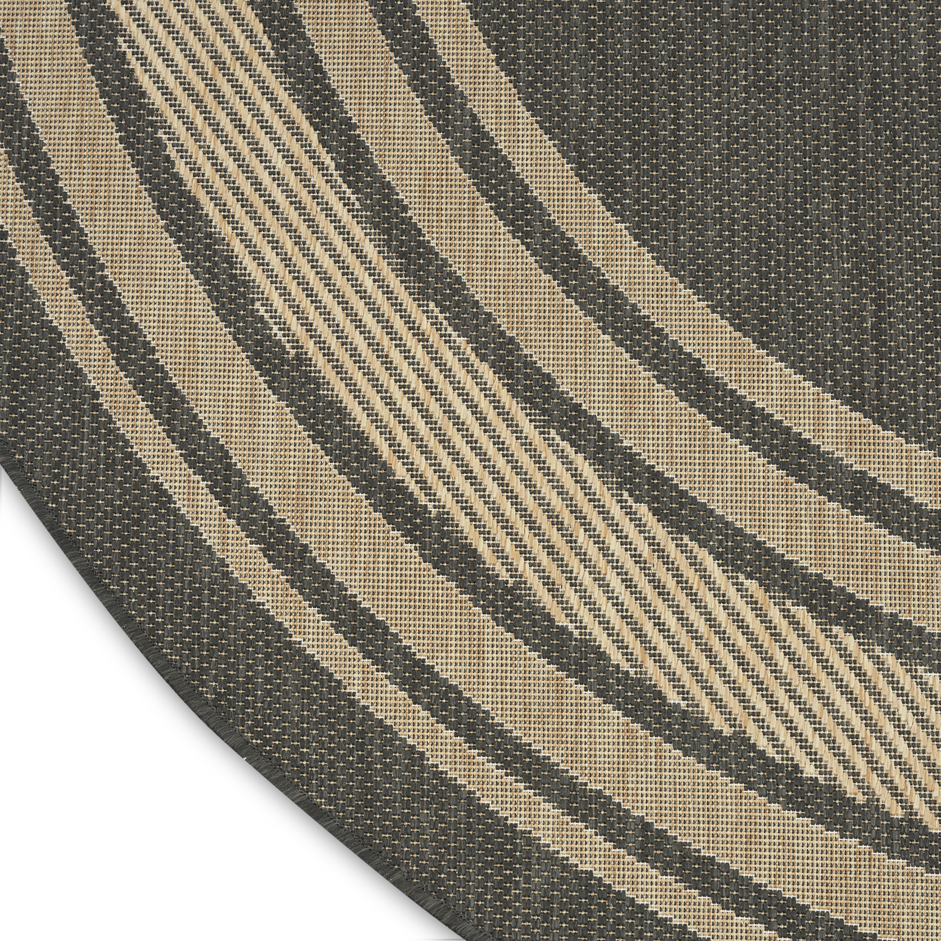 Nourison Horizon Indoor/Outdoor 5' x Round Charcoal Modern Rug