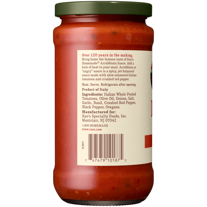 Arrabbiata Sauce, 15.5 oz - Left Image