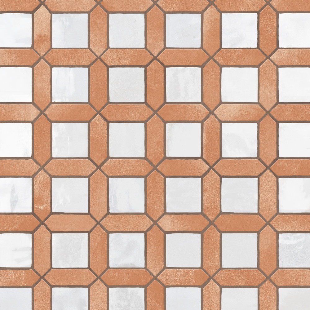 Picket Arendel Terra with White Square 14-5/8 in. x 22-1/2 in. Porcelain Floor and Wall Tile