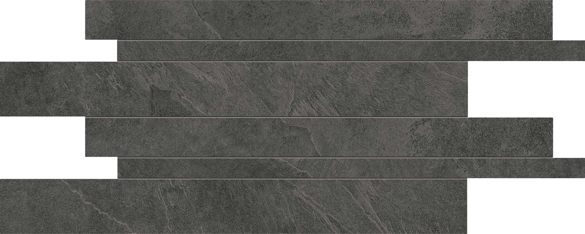 Epitome Charcoal 12x24 Listelli Mosaic Matte Virginia Tile Company