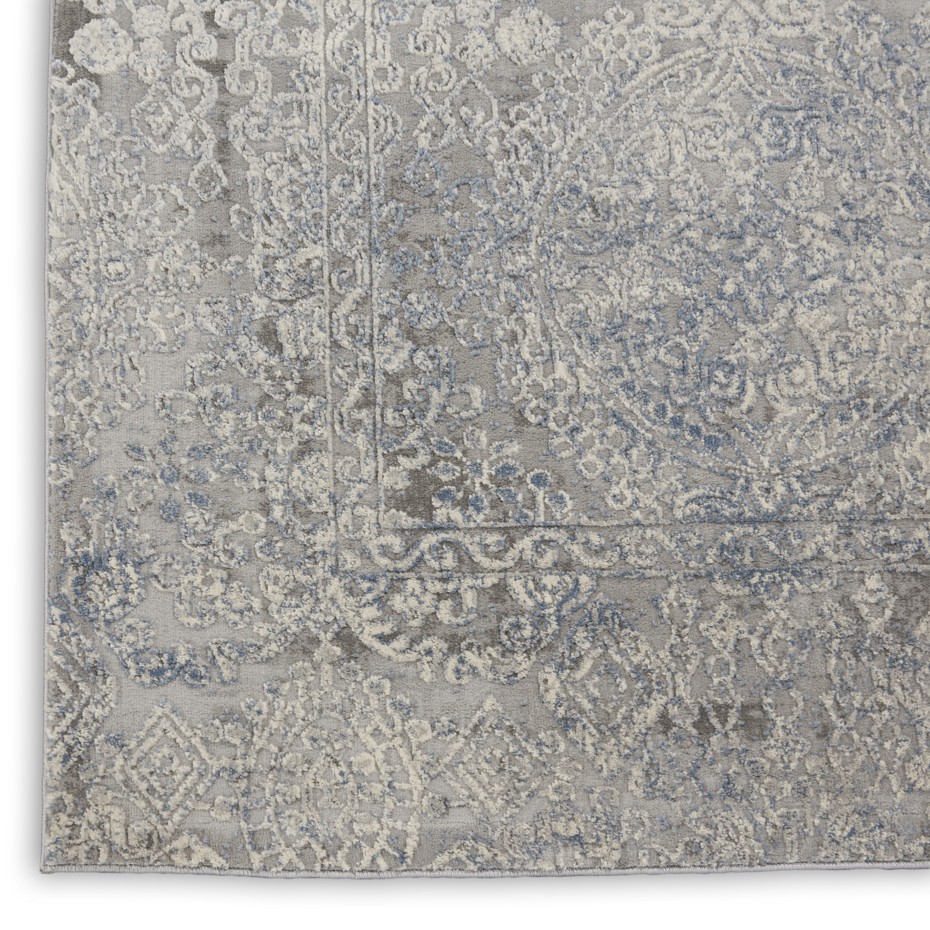 Nourison Rustic Textures 7'10" x 10'6" Ivory Light Blue Vintage Indoor Rug