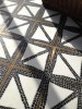 Ready to Ship Nero Marquina, Thassos, and Brass Indus Mosaic
