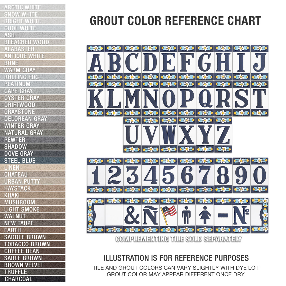 Sevillano Flora Address Letters K 2-1/8 in. x 4-3/8 in. Ceramic Wall Trim