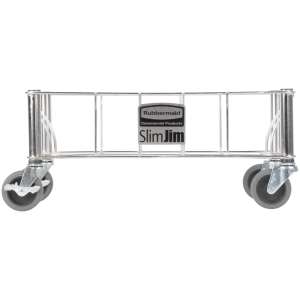 Rubbermaid Commercial, Slim Jim, Stainless Steel, Receptacle Dolly