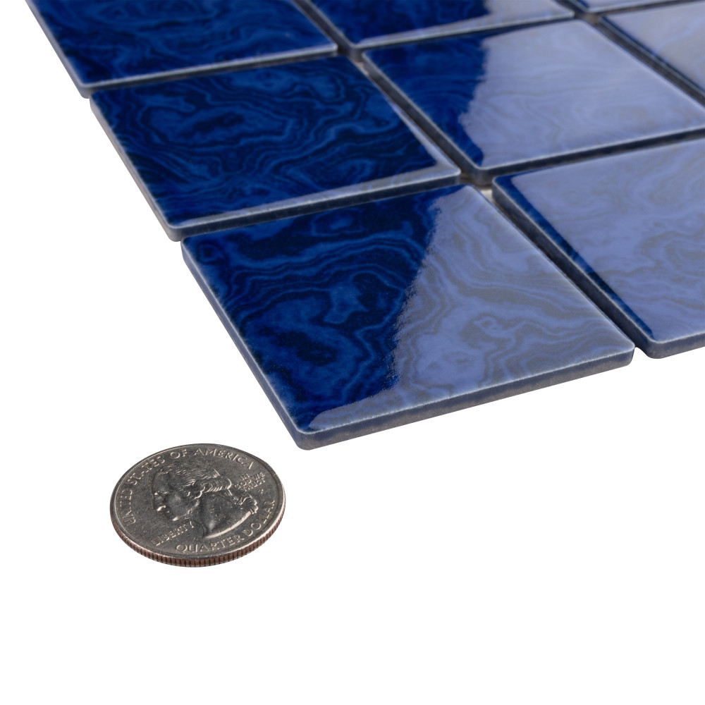 Resort Marine Blue 12 in. x 12 in. Porcelain Mosaic Tile