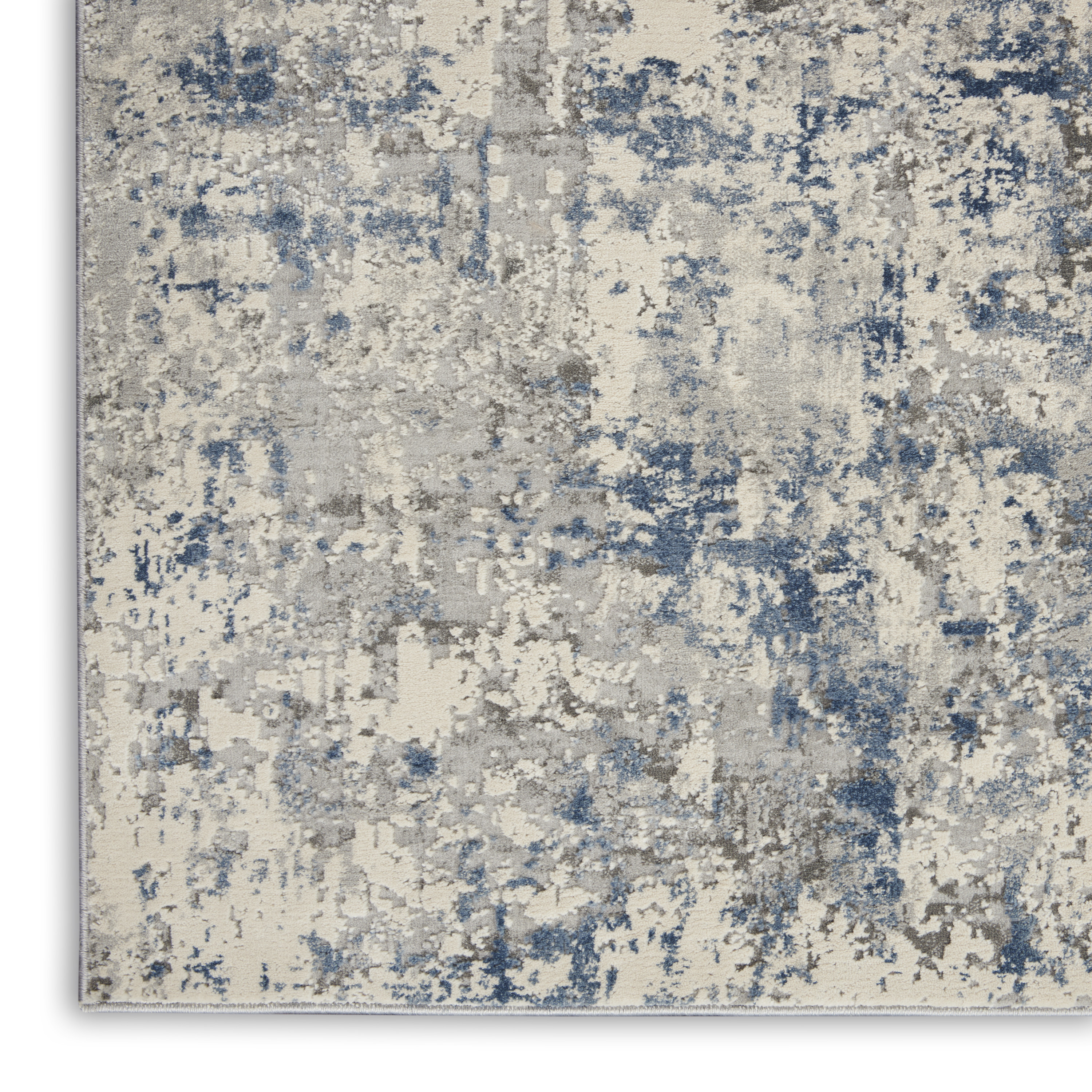 Nourison Rustic Textures 3'11" x 5'11" Ivory Grey Blue Modern Indoor Rug