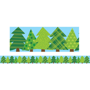 Woodland Friends Patterned Pine Trees EZ Border, 48 Feet