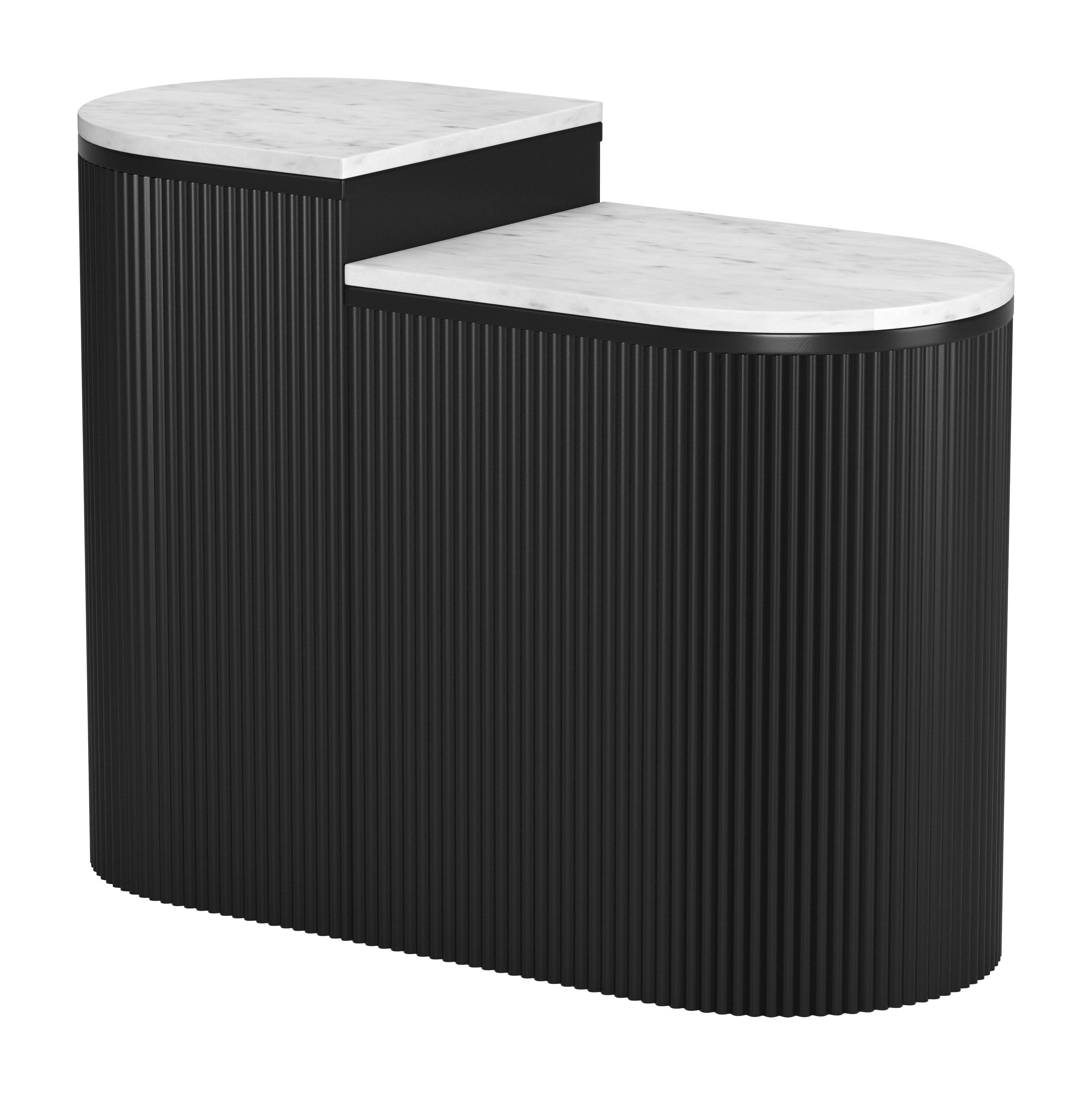 Ormara Side Table Set (2-Piece) White & Black product image