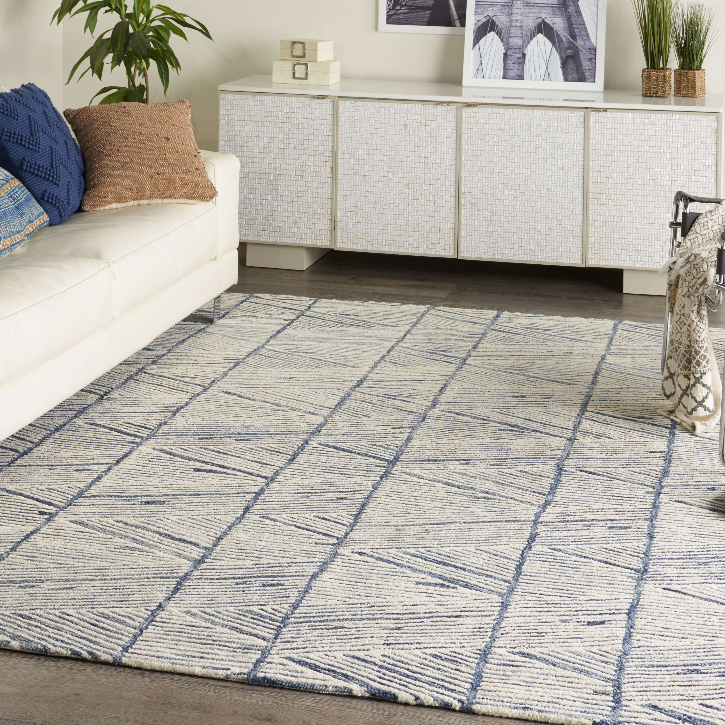 Nourison Colorado 8'3" x 11'6" White Blue Modern Indoor Rug