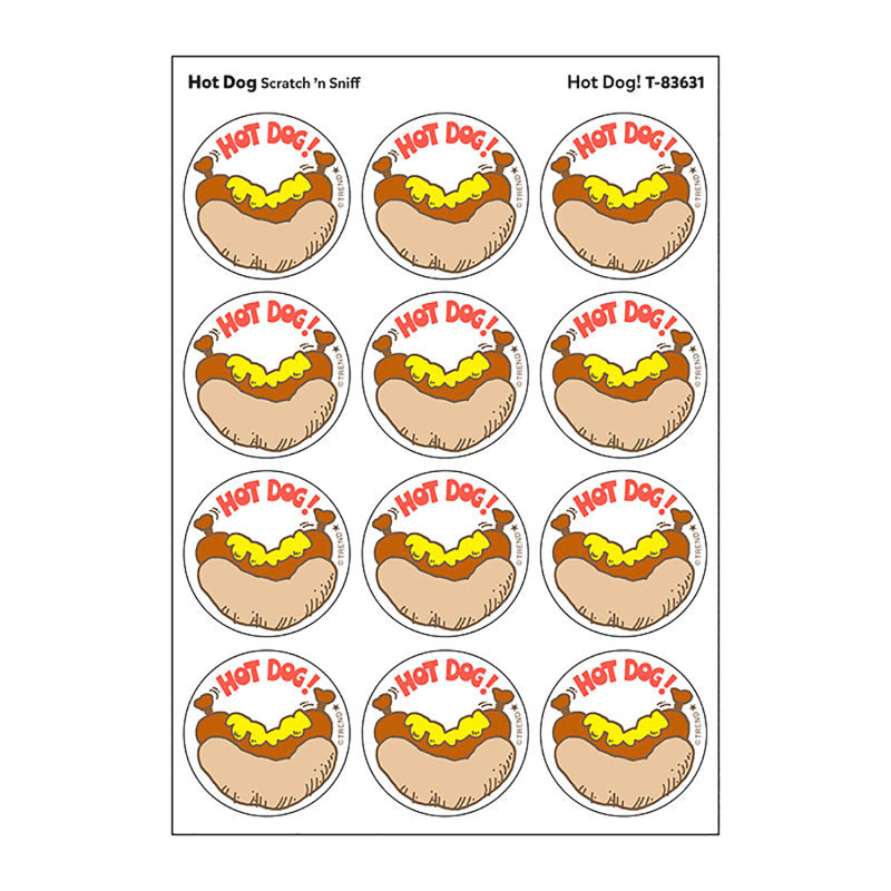 Hot Dog!/Hot Dog Scent Retro Scratch 'n Sniff Stinky Stickers®, 24 ct.