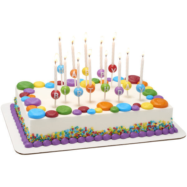 3D Round Happy Birthday Letters Candle Holder