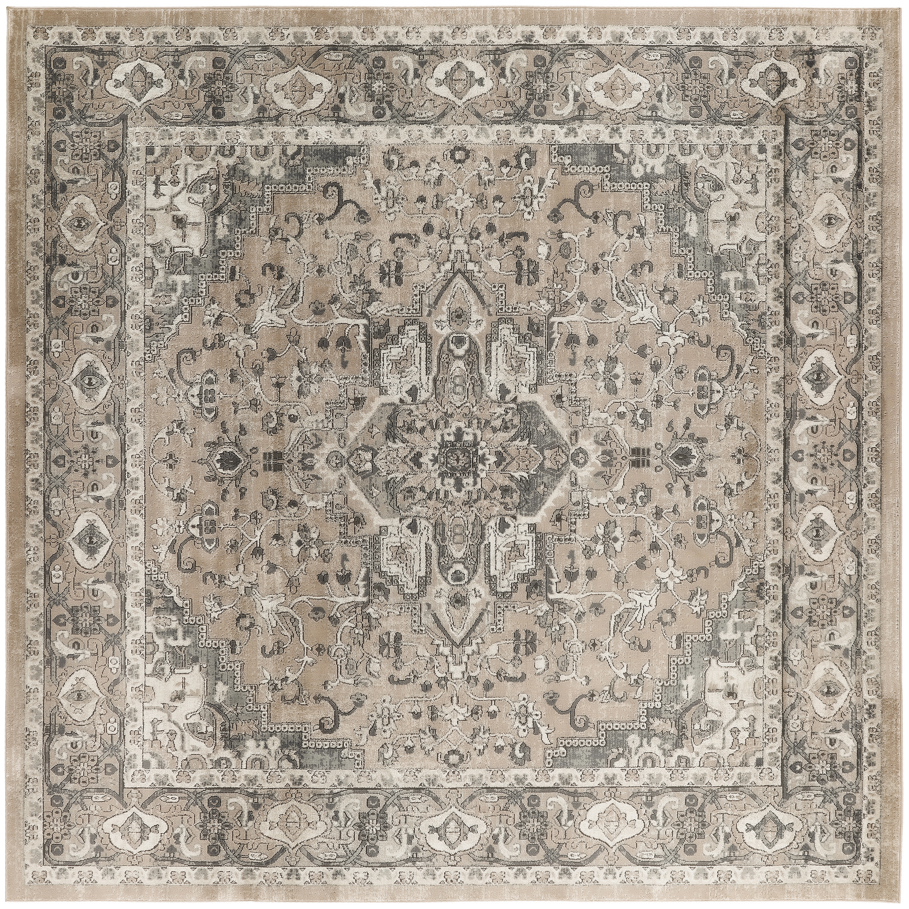 Nourison Quarry 7'10" x Square Beige Grey Farmhouse Indoor Rug