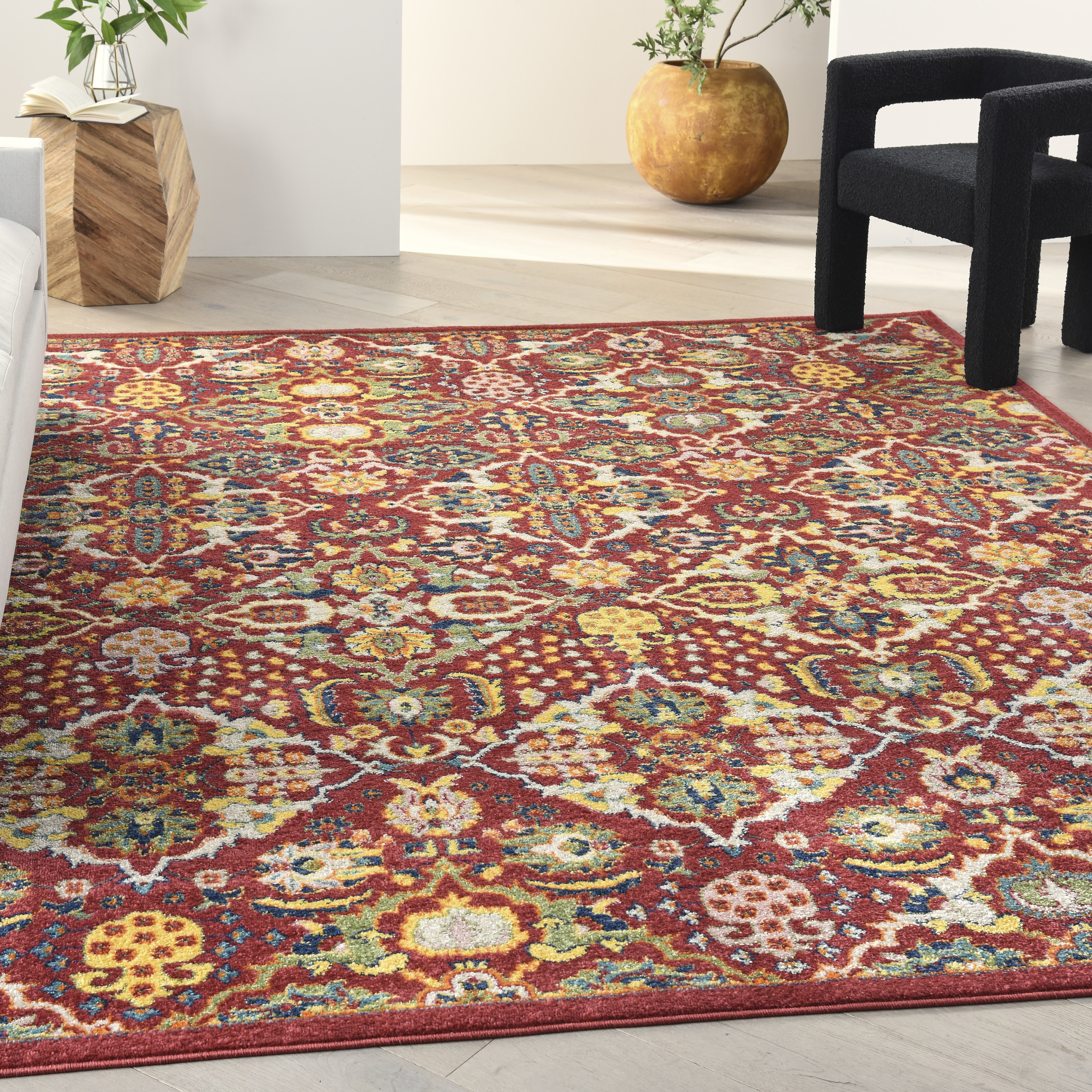 Nourison Allur 7'10" x 9'10" Red Multicolor Bohemian Indoor Rug