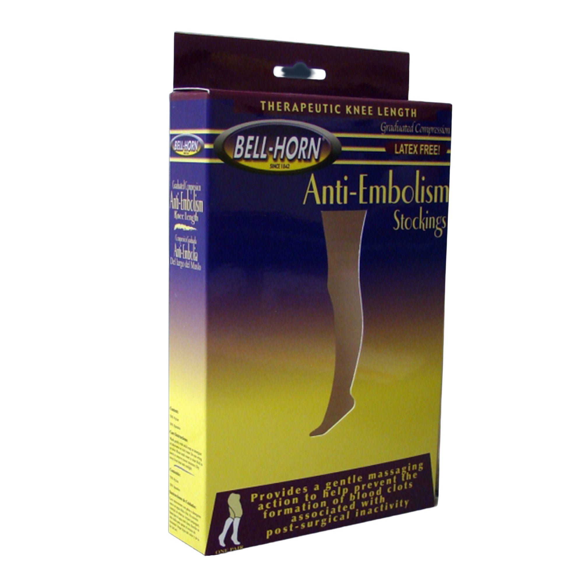 Bell-Horn® Knee Length Anti-Embolism Stockings, Large, Black