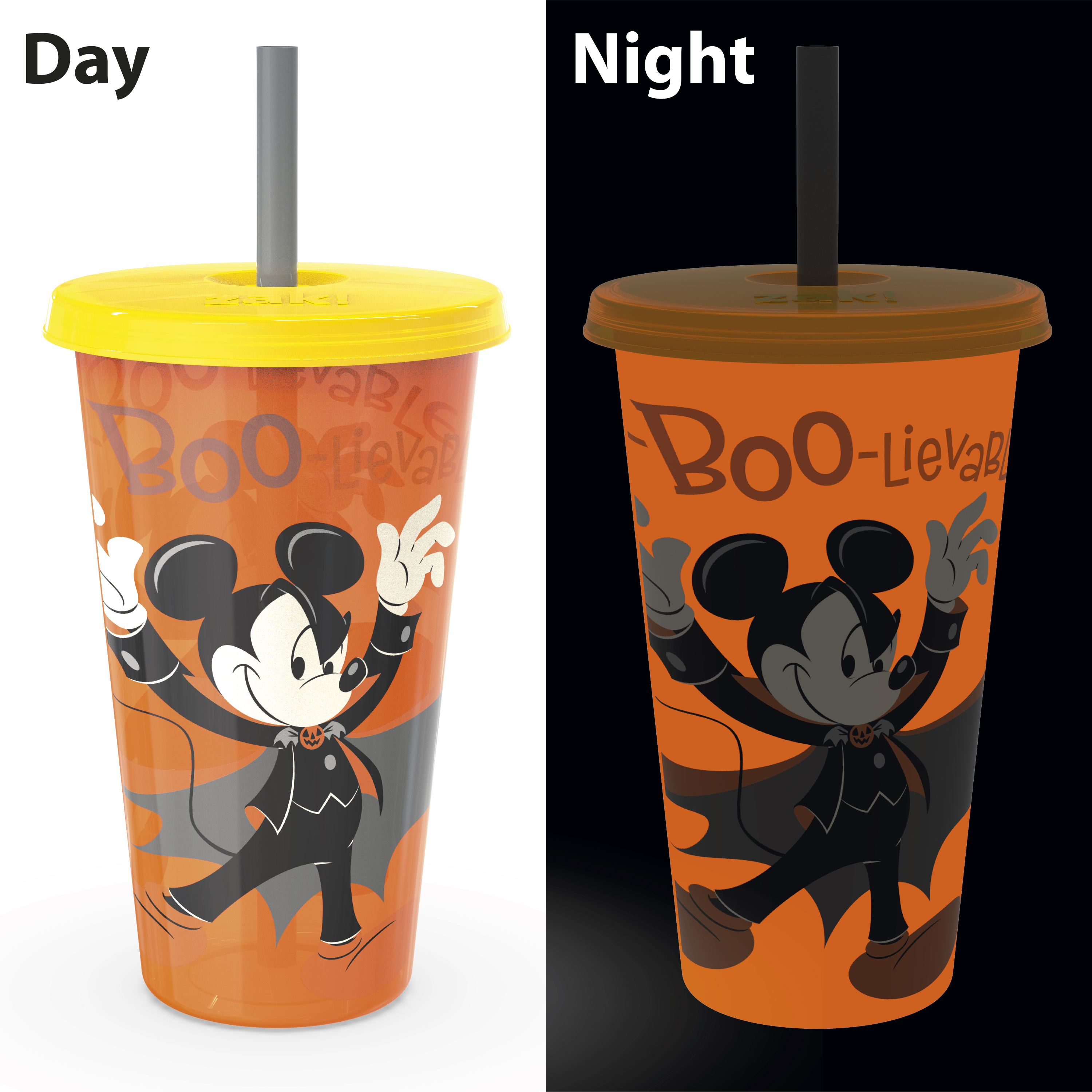 Disney 25 ounce Reusable Plastic Kids Tumbler, Mickey Mouse, 4-piece set slideshow image 5