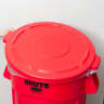 Rubbermaid Commercial, BRUTE, Self-Draining, Round, Resin, 44 gal, Red, Receptacle Lid