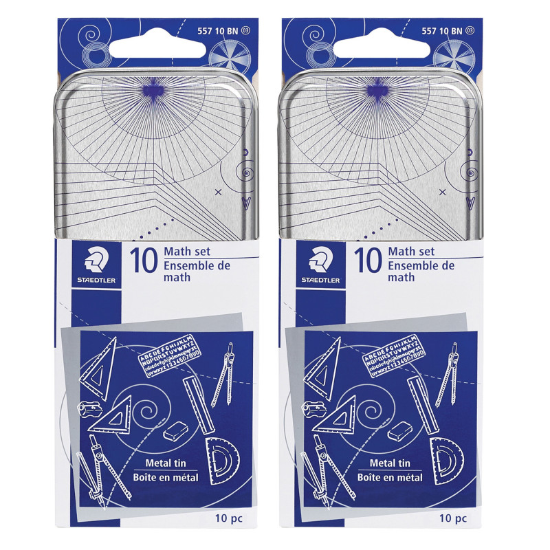 Xcellence Essential Geometry Tool Set, 10 Pieces Per Set, 2 Sets