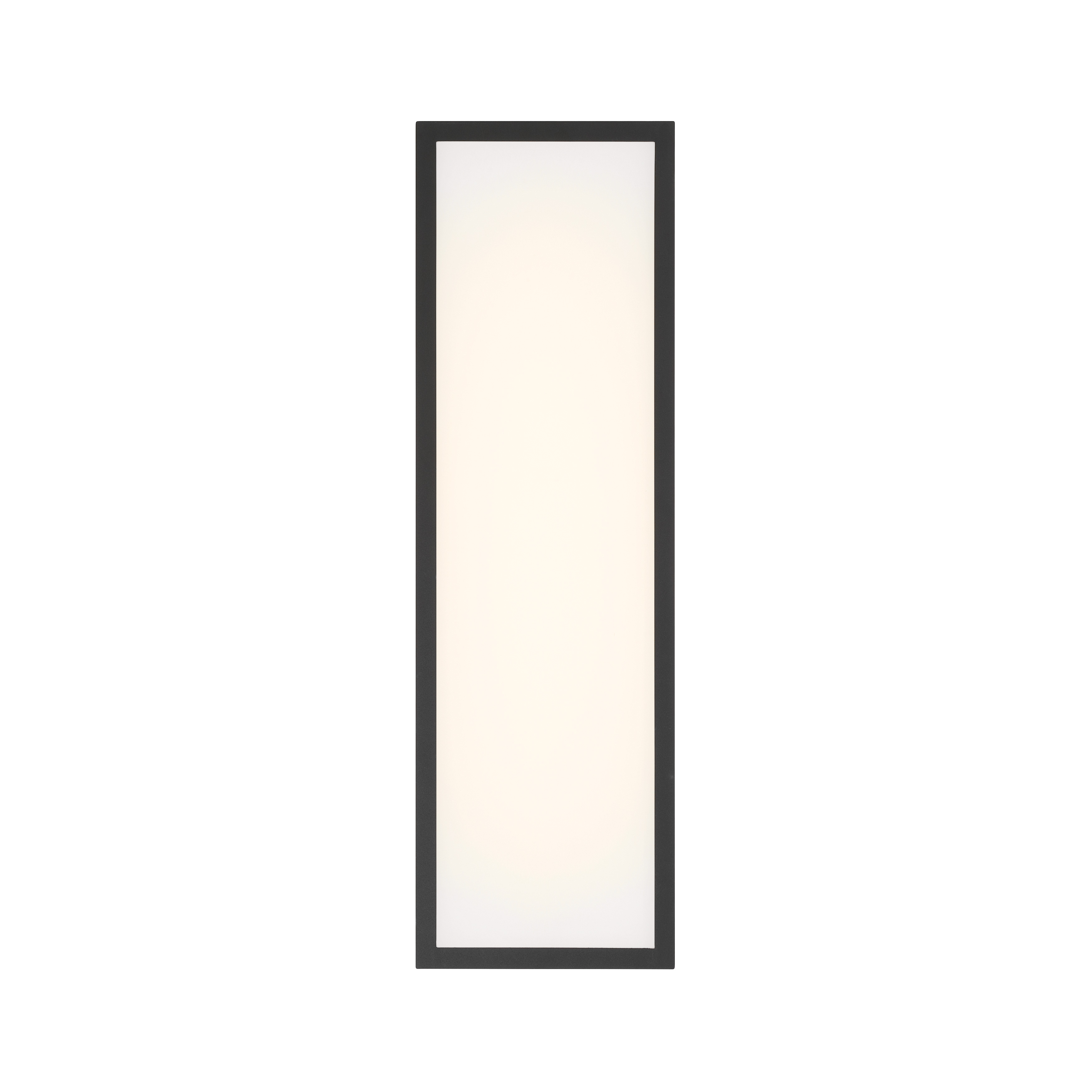 The Marlborough 26" outdoor sconce combines modern architectural design with practical LED technology. Its substantial 26-inch height and Sand Coal Black finish create dramatic visual impact while the etched glass diffuses 3000 lumens of warm light. - alternate view