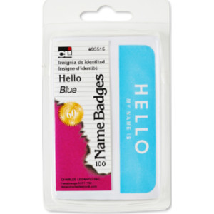 Self-Adhesive Name Badges, Hello, Blue